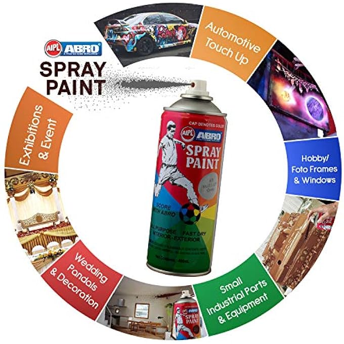 Abro SP-89 MULTIPURPOSE COLOUR SPRAY PAINT CAN FOR CARS AND BIKES (400ML, MATT LIGHT GREY, 1 PC) - Image 2